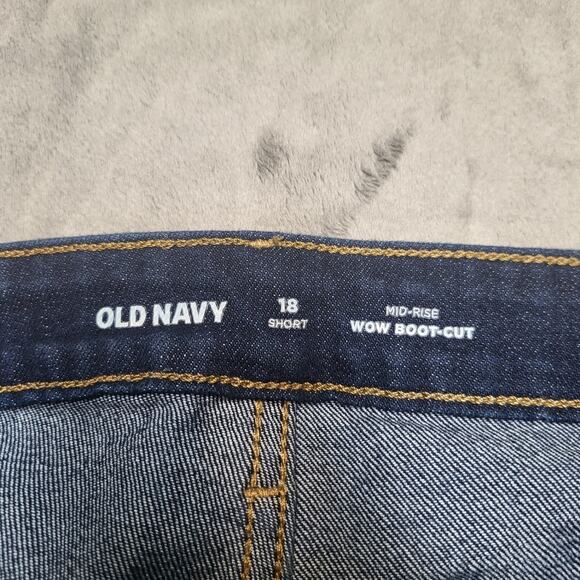 Old Navy Jeans Womens 18 Blue Wow Boot Cut Distressed Denim Stretch - Picture 3 of 10